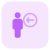 Employee with a left direction arrow indication icon