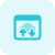 Cloud download and upload button under the landing page template icon