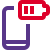 Mobile phone battery level at medium state layout icon