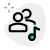 Music shared on a web messenger by group of users icon