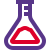 Conical shaped erlenmeyer with label stick to the bottle icon