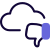 Bad sector in cloud network with thumbs down feedback icon