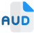 The AUD file extension is a data format used for AUD compressed audio files or sound clips icon