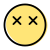 Dead emoticon with eyes crossed resembling dead emoji icon