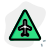 Triangular shape sign board with airplane logotype icon