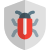 Shield against system software bug logotype layout icon