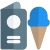 Ice cream and other desert items on menu chart icon