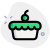 Pie with cherry on top of the cake icon