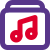 Curated music application from different artist playlist icon