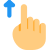 Single finger touch with slide up feature icon