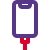 Mobile phone on charging with cable attached icon