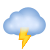 emoji de nuvem com relâmpagos e chuva icon