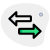 Data transfer logotype facing in opposite direction icon