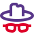 Anonymous user with hat and glasses layout icon