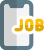 Online jobs application available on a smartphone icon