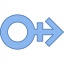 Simbolo Maschio Stilizzato Orrizzontale icon