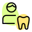 Male with a tooth logotype isolated on a white background icon
