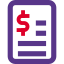 Order receipt bill invoice for accounting and finance icon