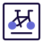 School trespassing especially kids bike road signal icon