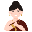 woman-traditional-costume-greeting-sawasdee-Thailand-welcome-gesture icon