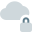 Personal online server with cloud storage locked icon