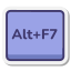 tecla alt-más-f7 icon