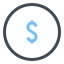 Dólar americano circulado icon