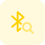 Search for connected bluetooth devices logotype with magnify glass icon