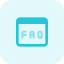 FAQ on a several website under landing page template icon