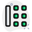 Square key with left column bar right side layout icon