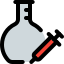 Blood serum testing at laboratory isolated on a white background icon