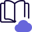 Book Stored on a cloud computing a storage icon