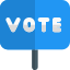 Volunteering with a vote sign board in a election campaign icon