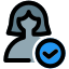 Check mark on a natural user for authentication and approval icon