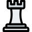 Chess castle piece isolated on a white background icon