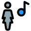 Businesswoman using music player on a smartphone icon