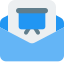 Message forwarded with office presentation guide in an envelope icon