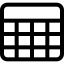 Formulae table with row and column cells icon