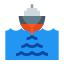 Bateau quittant le port icon