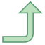 Rightward up arrow icon