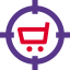 Target online market isolated on a white background icon