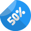 Discount rate sticker promotion for the end of the season icon