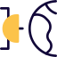 Satellite signal communication to direct earth layout icon