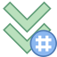 Chevron avec hashtag icon