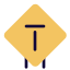 Dead end zone road signal on a road signboard icon