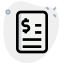 Order receipt bill invoice for accounting and finance icon