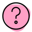 Question mark sign for help and support section icon