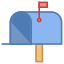 Cassetta postale aperta bandiera sù icon