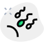 Sperm moving towards ovaries for form a egg icon