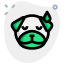 Pug dog tired facial expression with cold sweat icon